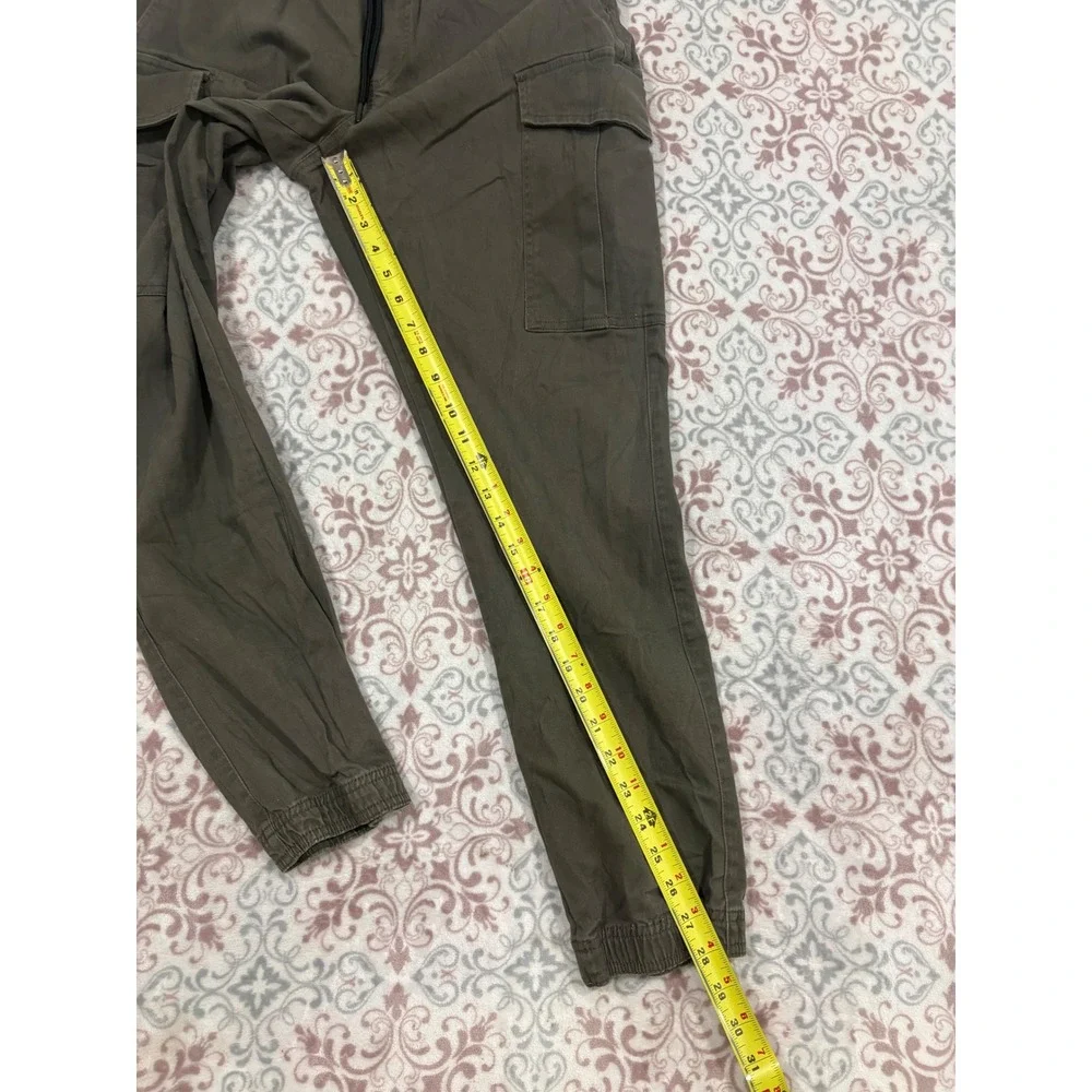 WXYZ Los Angeles Mens Cargo Jogger Pants Olive Green Elastic Waist Size L